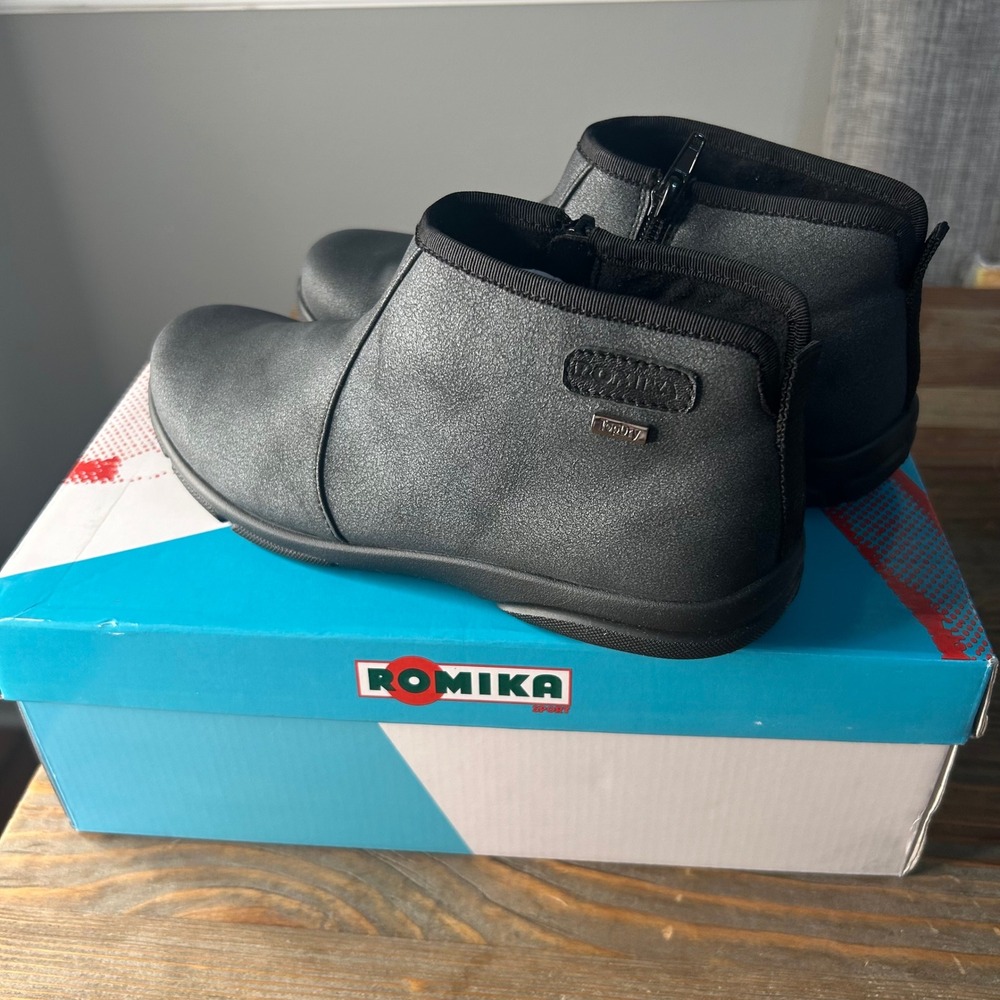 Romika Traveler 08 TopDry Waterproof Ankle Boots‎ Black Zip Up EU 37